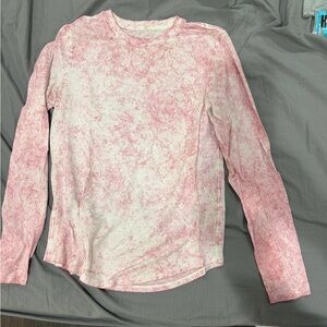 lululemon athletica pink and White Long Sleeve Tee